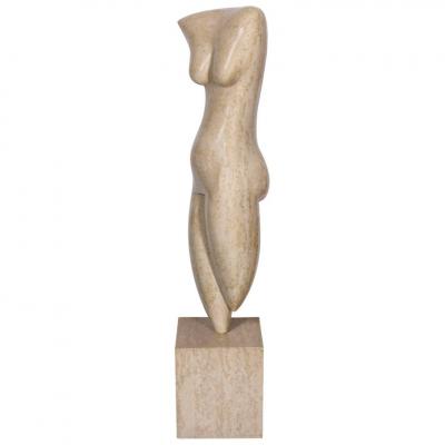 Marble Abstract Figural Sculpture by Oriani Italy 1985