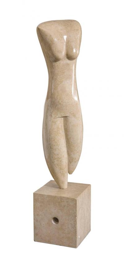 Marble Abstract Figural Sculpture by Oriani Italy 1985