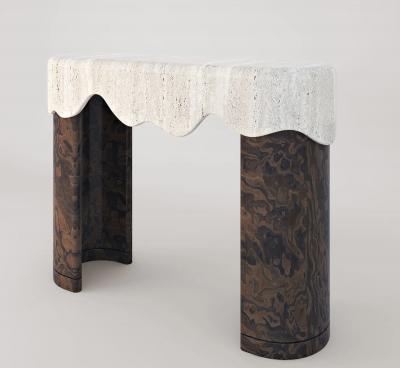 Marble Balloon Contemporary Middle Eastern Melt Travertine Console Table