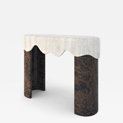 Marble Balloon Contemporary Middle Eastern Melt Travertine Console Table