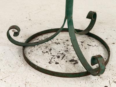 Marble Topped Garden or Pub Table with Green Iron Base French 20th c 