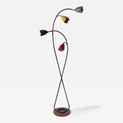 Marble and Aluminum Italian Floor Lamp