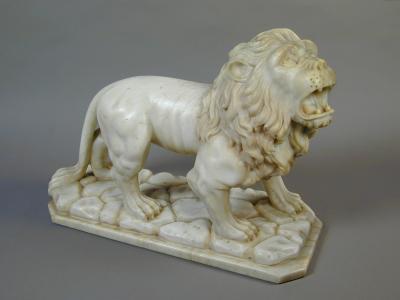 Marble figure of a lion 