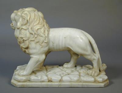 Marble figure of a lion 