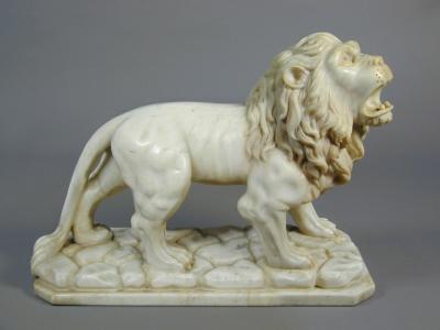 Marble figure of a lion 