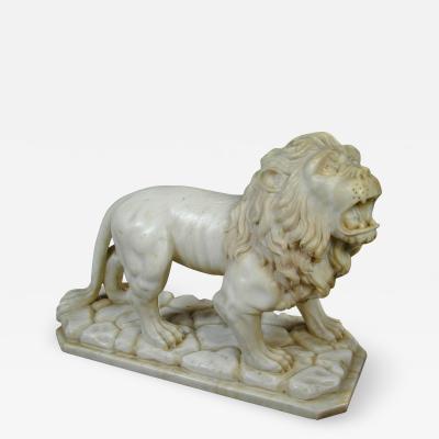 Marble figure of a lion 