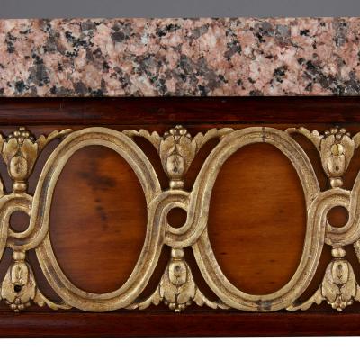 Marble mahogany and ormolu Louis XVI style centre table