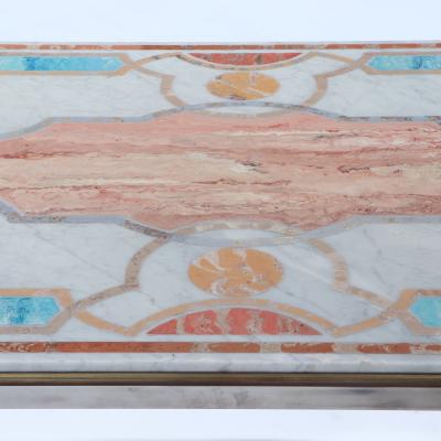 Marble top table on chrome base Signed Jean Charles for Maison Charles C 1970