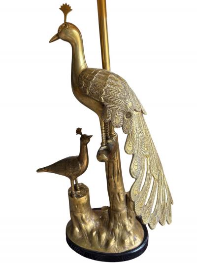 Marbro Brass Peacock Table Lamp 1950