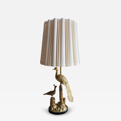 Marbro Brass Peacock Table Lamp 1950