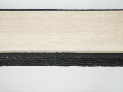 Marc Bankowsky Console in bronze and travertine by Marc Bankowsky