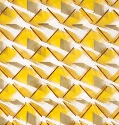 Marc Cavell Kinetic painting with plexiglas and steel panels by Marc Cavell circa 1970