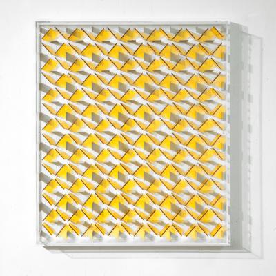 Marc Cavell Kinetic painting with plexiglas and steel panels by Marc Cavell circa 1970