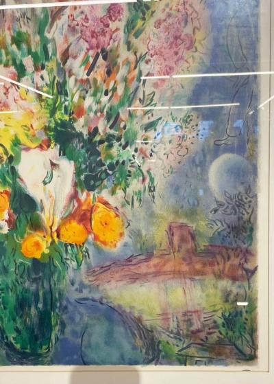 Marc Chagall Bouquet De Fleurs Lithograph Framed