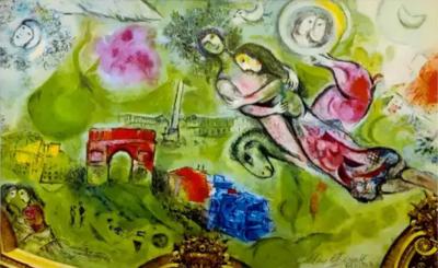 Marc Chagall Marc Chagall Romeo Juliet Original Lithograph Signed Framed 1975