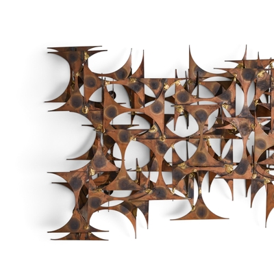 Marc Creates Marc Creates Mid Century Brutalist Metal Wall Sculpture
