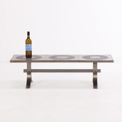 Marc D Haenens A Brutalist Steel and Ceramic Coffee Table by Marc D Haenens C 1970 