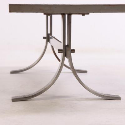 Marc D Haenens A Brutalist Steel and Ceramic Coffee Table by Marc D Haenens C 1970 