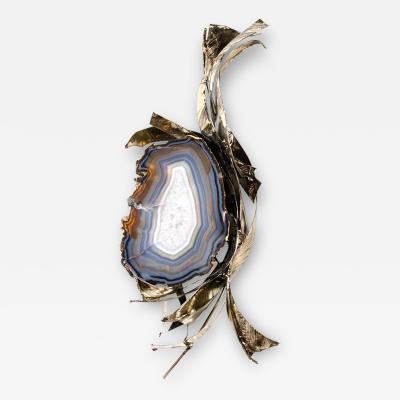 Marc D Haenens Exquisite Sliced Cerulean Blue Crystal Geode Wall Sculpture by Marc DHaenens