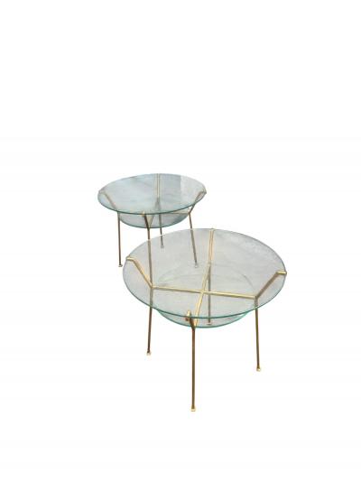Marc Du Plantier 1940s Gilt Wrought iron side tables attributed to Marc Duplantier
