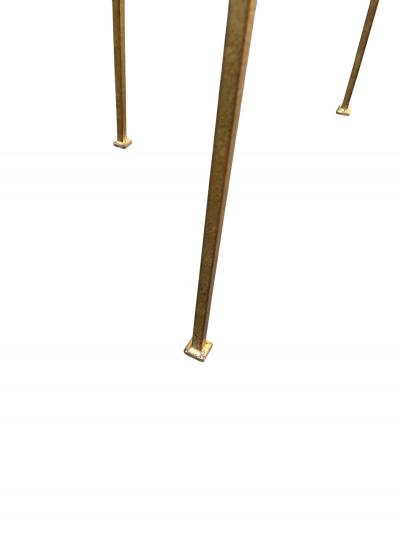 Marc Du Plantier 1940s Gilt Wrought iron side tables attributed to Marc Duplantier