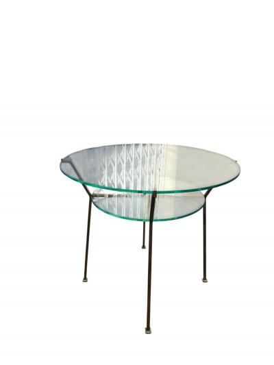 Marc Du Plantier 1940s Gilt Wrought iron side tables attributed to Marc Duplantier