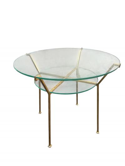 Marc Du Plantier 1940s Gilt Wrought iron side tables attributed to Marc Duplantier