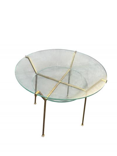 Marc Du Plantier 1940s Gilt Wrought iron side tables attributed to Marc Duplantier