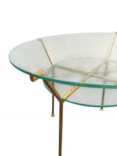 Marc Du Plantier 1940s Gilt Wrought iron side tables attributed to Marc Duplantier