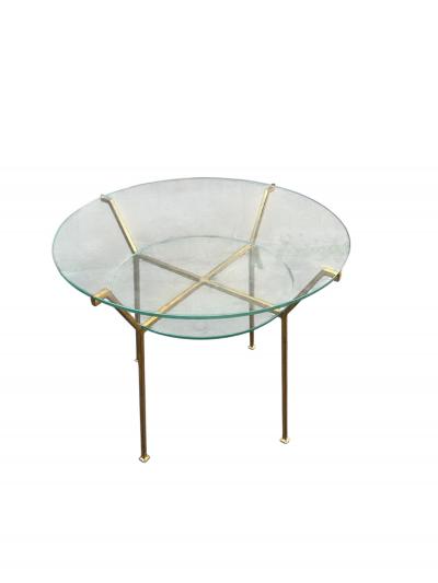 Marc Du Plantier 1940s Gilt Wrought iron side tables attributed to Marc Duplantier
