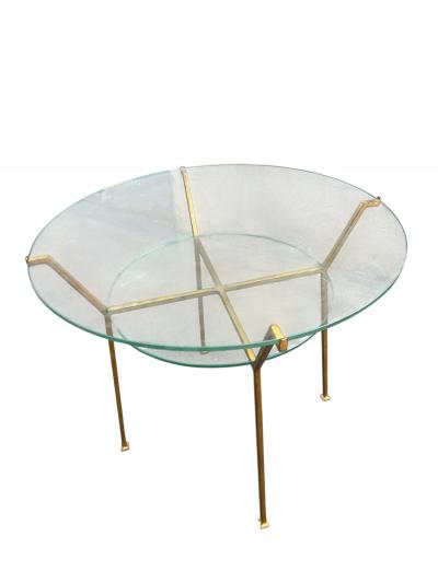 Marc Du Plantier 1940s Gilt Wrought iron side tables attributed to Marc Duplantier