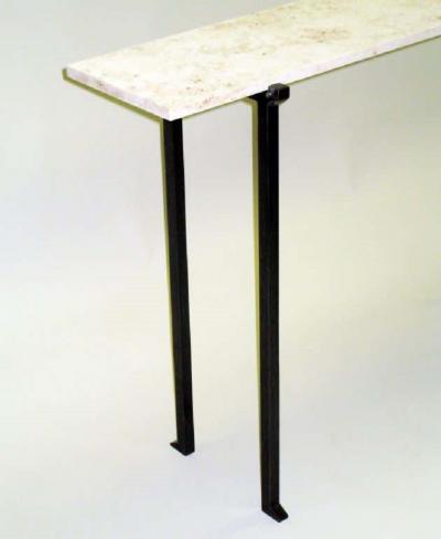 Marc Du Plantier 2 French Modern Neoclassical Bronzed Wrought Iron Console Marc Duplantier Style