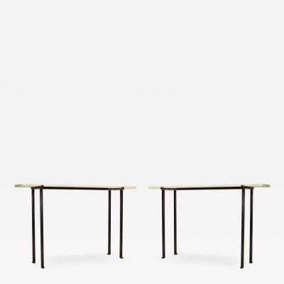 Marc Du Plantier 2 French Modern Neoclassical Bronzed Wrought Iron Console Marc Duplantier Style