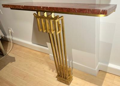 Marc Du Plantier Marc Du plantier stunning rare gold leaf wrought iron console