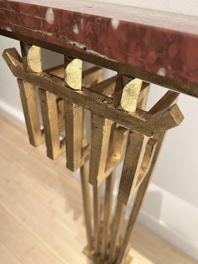 Marc Du Plantier Marc Du plantier stunning rare gold leaf wrought iron console