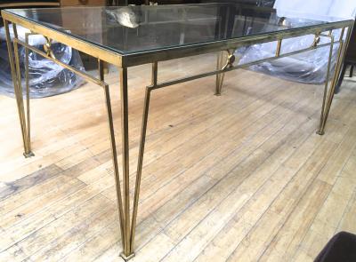 Marc Du Plantier Marc Duplantier Gold Leaf Wrought Iron Dining Table