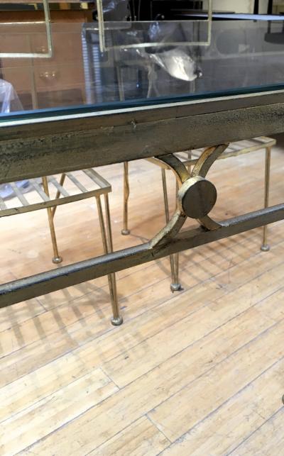 Marc Du Plantier Marc Duplantier Gold Leaf Wrought Iron Dining Table