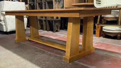 Marc Du Plantier Marc Duplantier Pharos style large solid oak dinning table