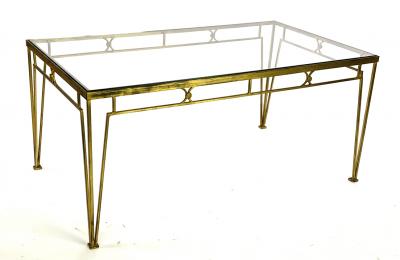 Marc Du Plantier Marc Duplantier style long gold leaf wrought iron dinning table