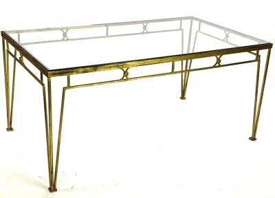 Marc Du Plantier Marc Duplantier style long gold leaf wrought iron dinning table