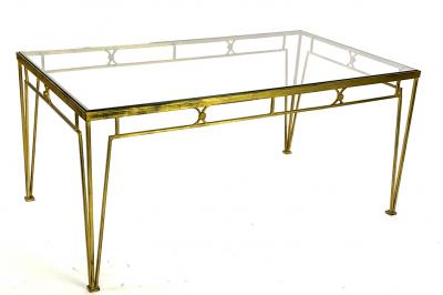 Marc Du Plantier Marc Duplantier style long gold leaf wrought iron dinning table