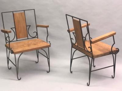 Marc Du Plantier Pair French Mid Century Modern Neoclassical Armchair Style of Marc du Plantier