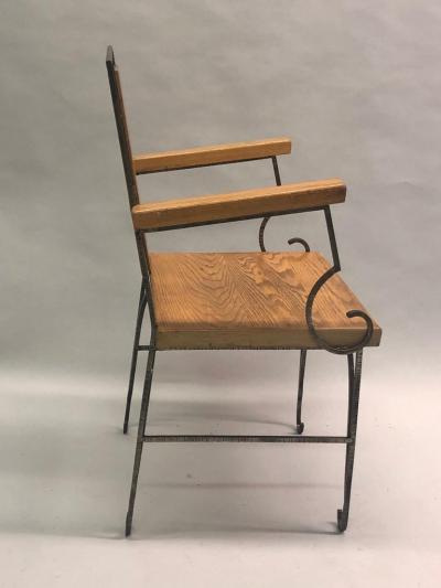 Marc Du Plantier Pair French Mid Century Modern Neoclassical Armchair Style of Marc du Plantier
