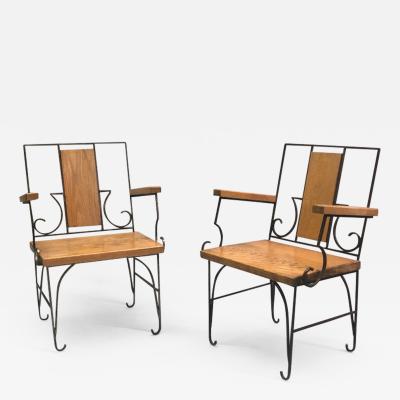Marc Du Plantier Pair French Mid Century Modern Neoclassical Armchair Style of Marc du Plantier