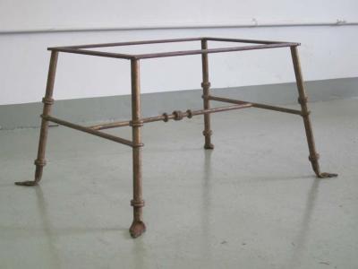 Marc Du Plantier Pair of French 1940s Gilt Iron Benches Stools Attributed to Marc Duplantier