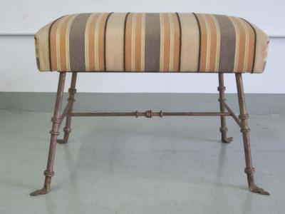 Marc Du Plantier Pair of French 1940s Gilt Iron Benches Stools Attributed to Marc Duplantier