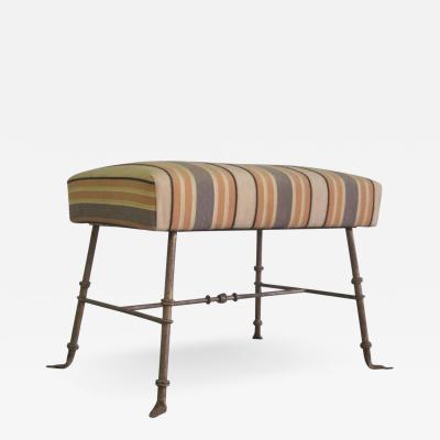 Marc Du Plantier Pair of French 1940s Gilt Iron Benches Stools Attributed to Marc Duplantier