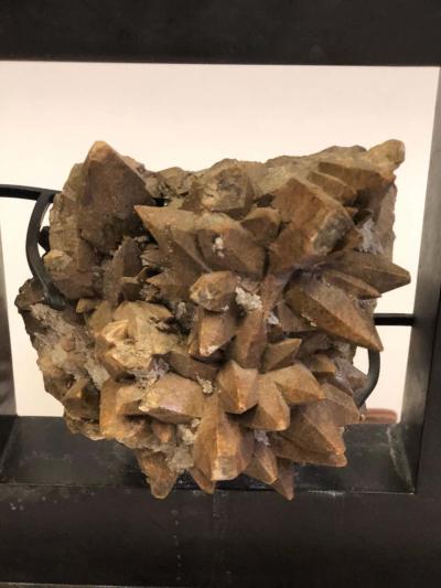 Marc Du Plantier Pair of French Bronze Rock Crystal Mineral Geode Table Lamps Marc Du Plantier