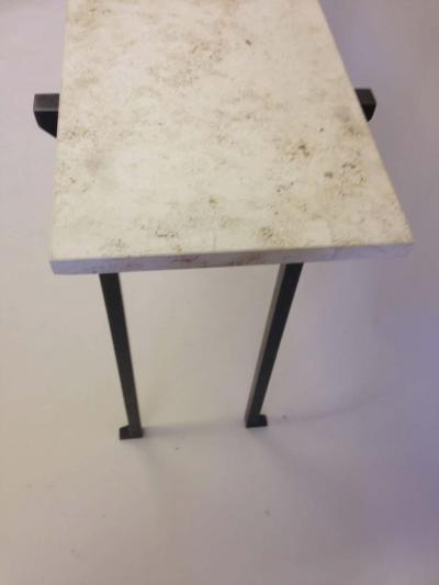 Marc Du Plantier Two French Mid Century Modern Neoclassical Bronzed Iron Console Marc Duplantier