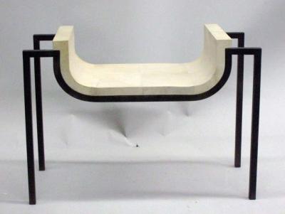 Marc Du Plantier Two French Parchment Benches in the Style of Marc du Plantier